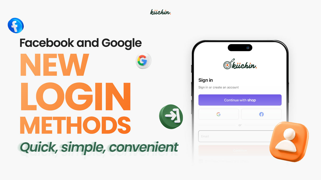 Facebook and Google new login methods at Kiichin