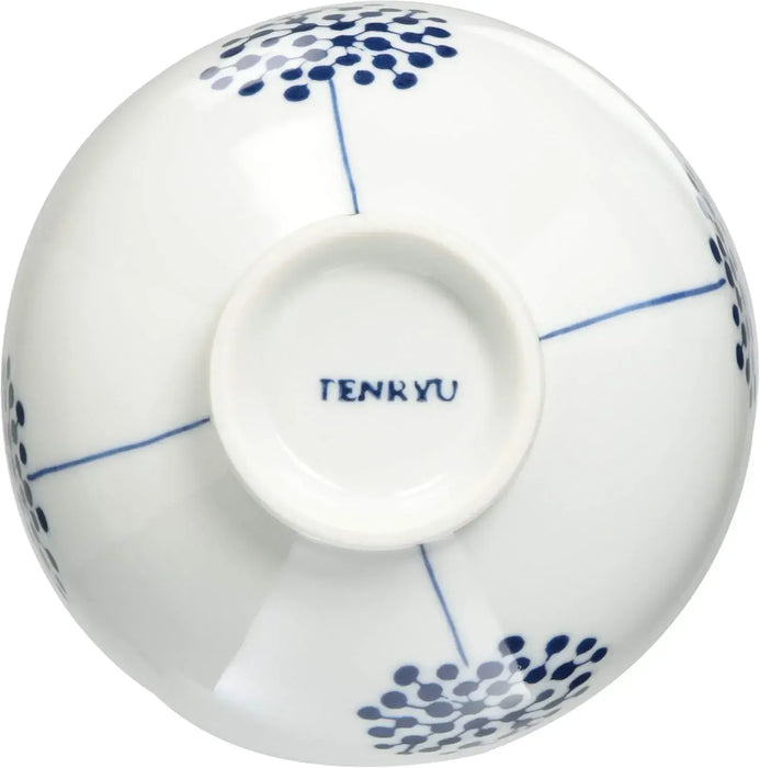 24to3 Nishitomi Ceramic Hasami Ware Tenryu Flower Rice Bowl