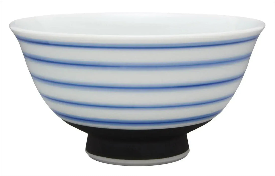 24to3 Nishitomi Ceramics Hasami Ware Blue Line Rice Bowl