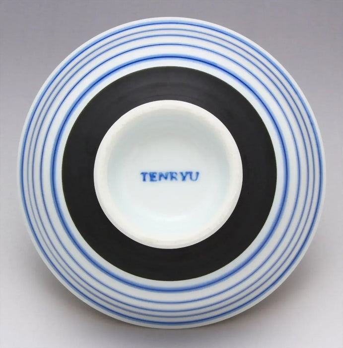 24to3 Nishitomi Ceramics Hasami Ware Blue Line Rice Bowl
