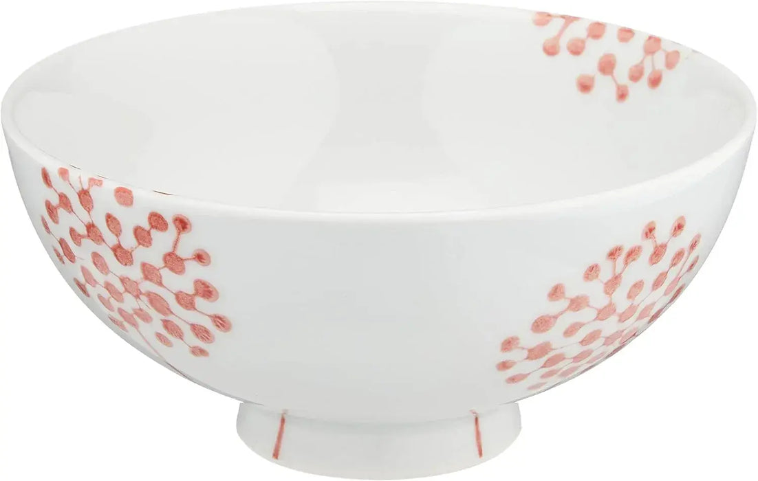 24to3 Nishitomi Hasami Ware Red Flower Ceramic Rice Bowl
