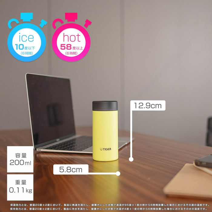 Tiger Thermos 200ml Stainless Steel Vacuum Insulated Bottle MMP-W020YP
