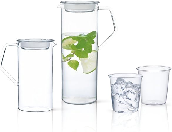 KINTO Cast 1.2L Heat-Resistant Glass Water Jug Microwave Dishwasher Safe