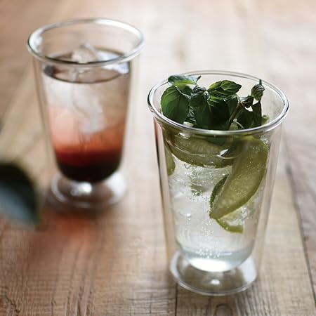 KINTO 290Ml Double Wall Cocktail Glass Heat Resistant Microwave Safe