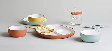 KINTO   Bonbo Orange Spoon & Fork Set for Kids Microwave & Dishwasher Safe