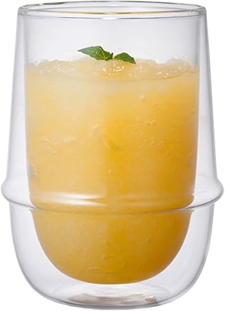 KINTO Kronos 350ml Double Wall Ice Tea Glass Heat & Microwave Safe Gift