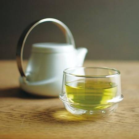 KINTO Kronos 200ml Double Wall Tea Cup Heat Resistant Glass Microwave Safe