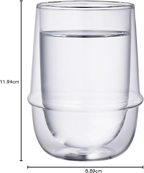 KINTO Kronos 350ml Double Wall Ice Tea Glass Heat & Microwave Safe Gift