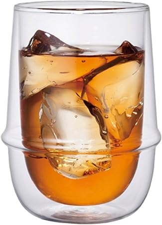 KINTO Kronos 350ml Double Wall Ice Tea Glass Heat & Microwave Safe Gift