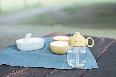 KINTO   Bonbo Kids Straw Mug 260Ml Blue Gray Dishwasher Safe 26450