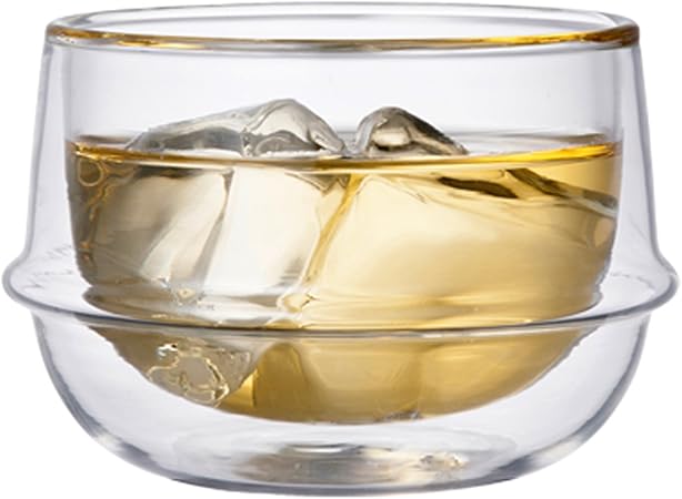 KINTO Kronos 200ml Double Wall Tea Cup Heat Resistant Glass Microwave Safe