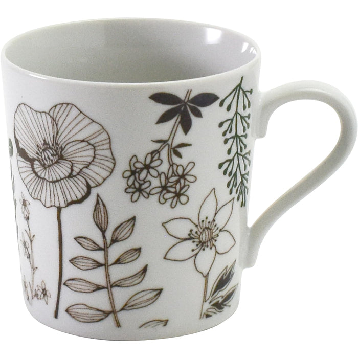 Aito Seisakusho Floral Lightweight Microwave Safe Mug 340Ml Mino Ware