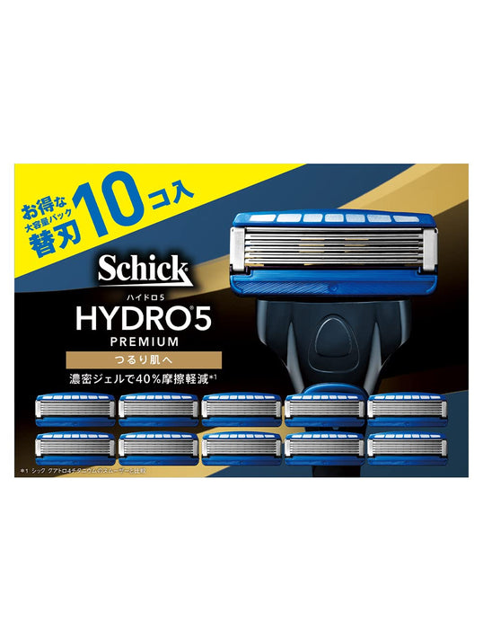 Schick Hydro 5 优质剃须刀片光滑皮肤替换装 - 10 片