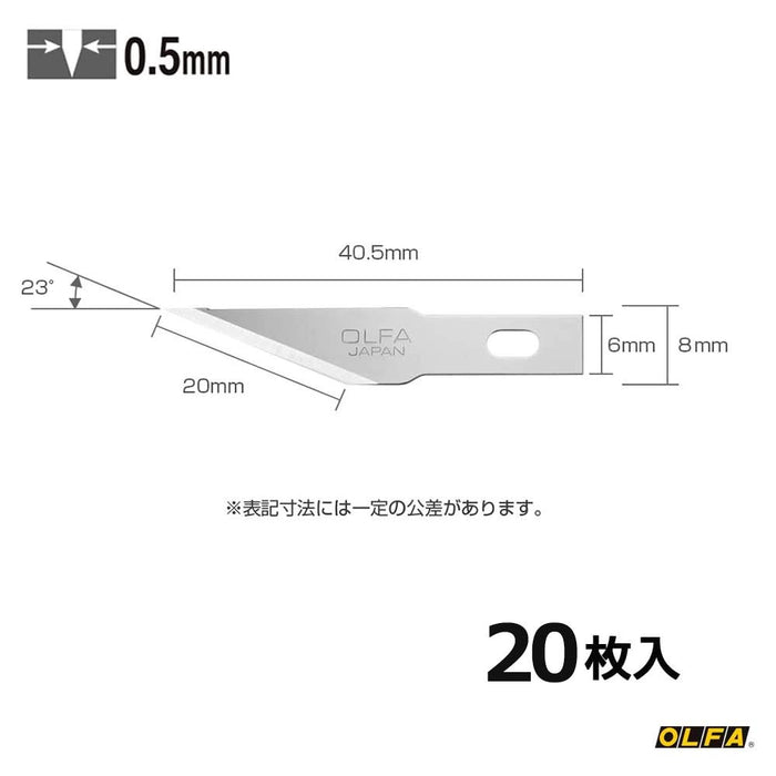 Olfa Professional Art Knife Replacement Blades 20-piece Straight Blade Set Craft Cutter Pen Knife