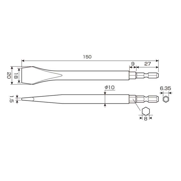 Anex 18mm x 150mm Bit Faucet Type Blade - Model AHF-1515