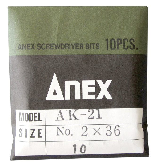 Anex 10-Piece Single Head Manual Impact Bit Set 8mm Hexagon AK-21