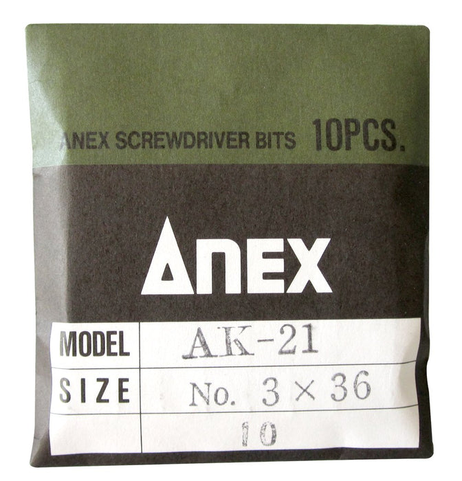 Anex 8mm 六角单头手动冲击钻头套装 10 件 AK-21