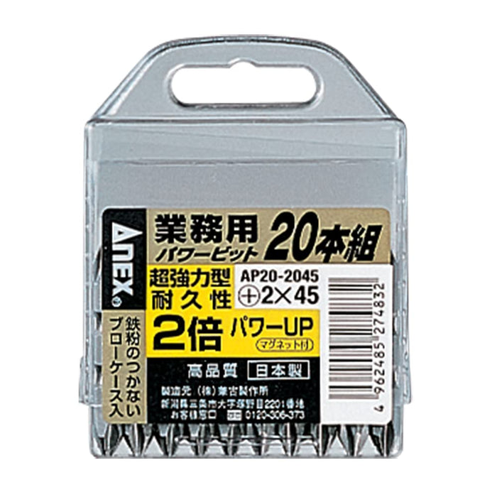 Anex 双头钻头套装 20 件套，带盒装抛光 Ap20-2045 工具