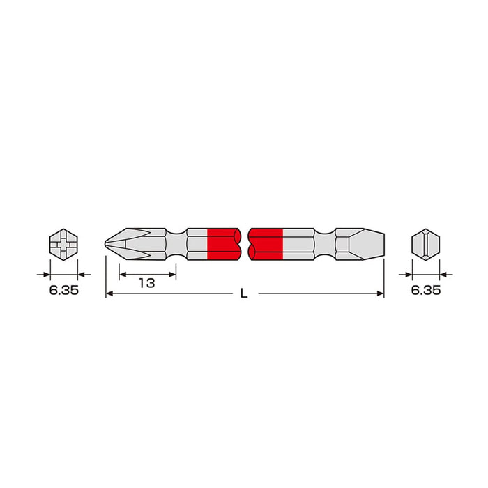 Anex 雙頭組合工具組 +1/-5X110 彩色鑽頭 2 件套