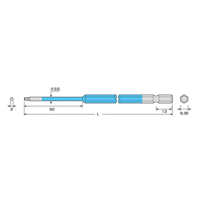 Anex 2mm 單頭六角扳手 ACHX-2015 耐用彩色批頭