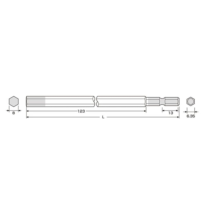 Anex 工具附件 8mm 单头六角扳手 ACHX-8015 - 彩色批头系列