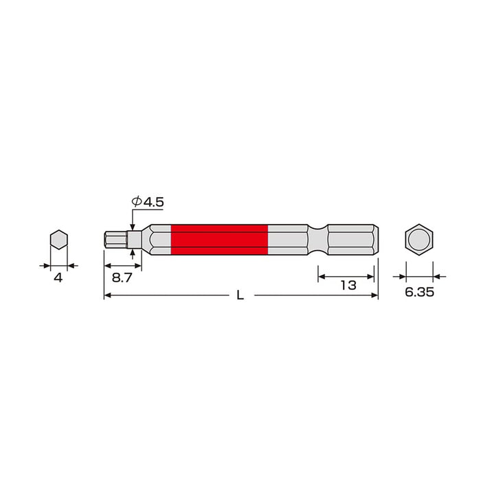 Anex 4mm 單頭六角扳手 65 Achx-4065