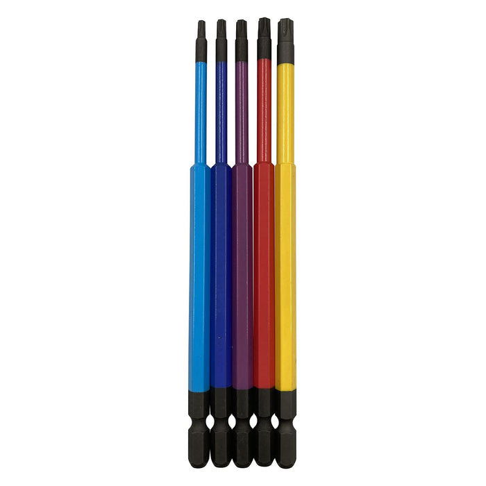 Anex Color Bit Hexlobe Single Head 150mm Storage Set of 5 Anex Tool ACTX5-150L