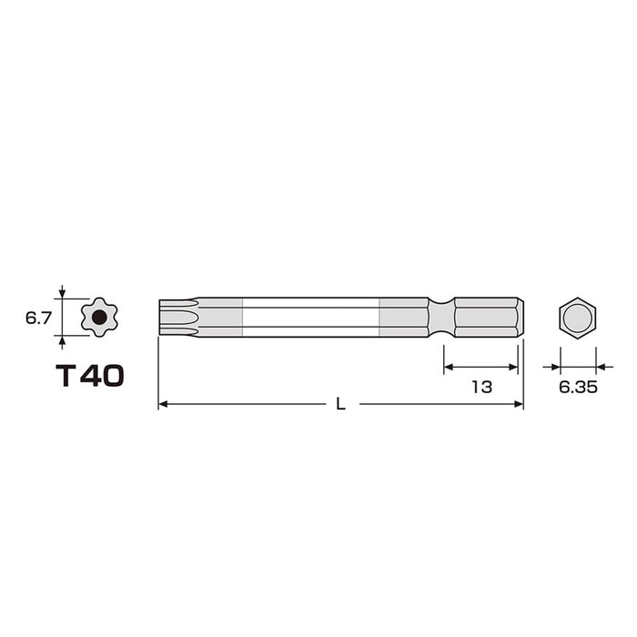 Anex T40X65 彩色鑽頭六角單頭孔工具 Actx-4065