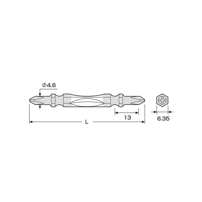 Anex 扭力钻头套装 双头细长型 +2X110 5 件 - Actm5-2110