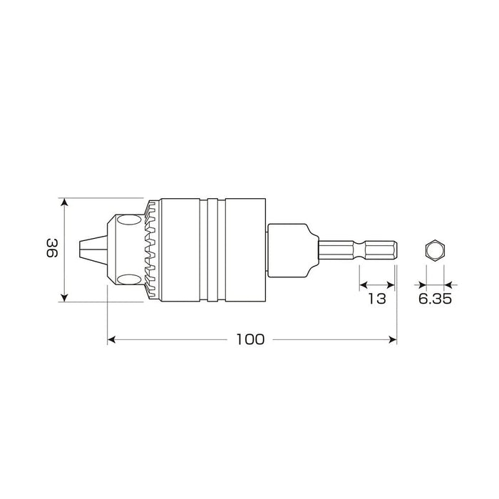 Anex Hybrid Type Drill Chuck Keyless 1.5-10mm Anex AKL-200 Tool