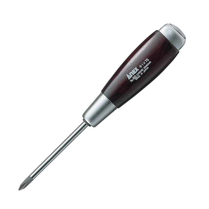 Anex Hyper Type Wooden Handle Driver Tool +1x75 No.180-Kiichin - The #1 Place for Japanese Goods in Your Hand!