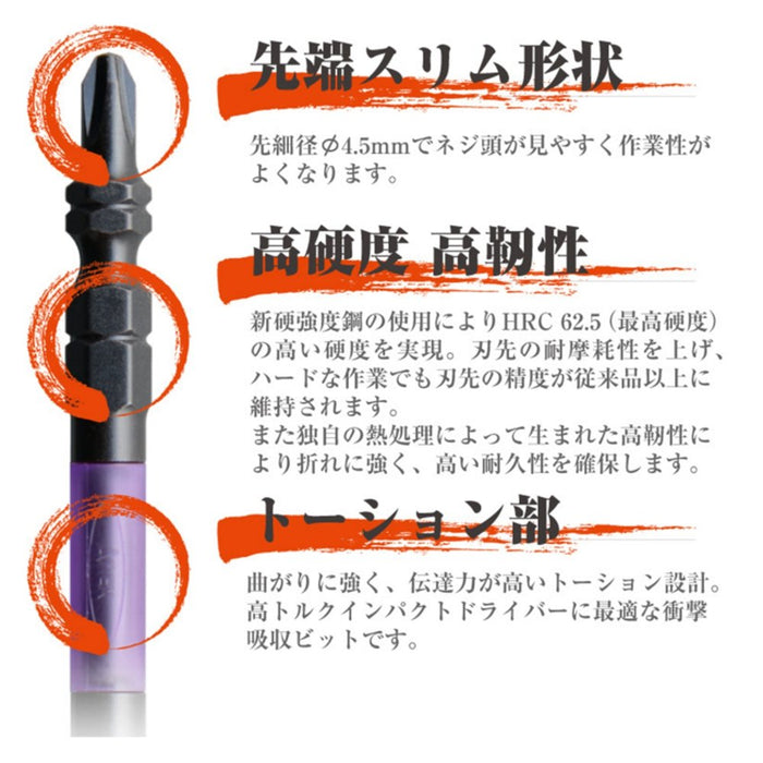 Anex Kuroryu Slim Tough Bit 雙頭 +2x65 套裝工具