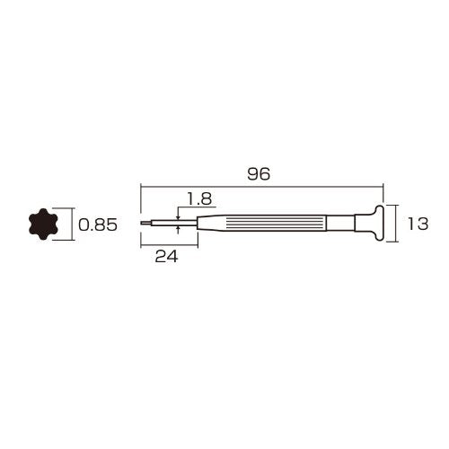 Anex 精密六角凸輪 T1 螺絲起子無孔 86 號工具