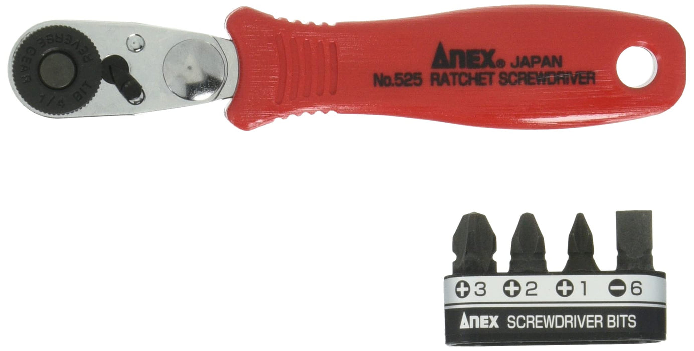 Anex 緊湊型棘輪扳手，帶 52 直型鑽頭 5 件套 - Anex Tool