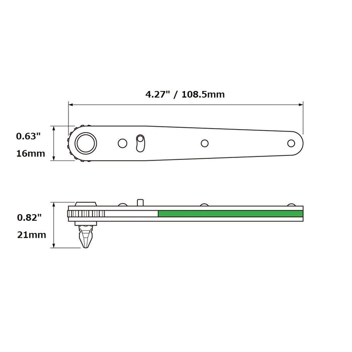 Anex Ratchet Driver Set Straight & Offset Type 9 Bit No. 425-9B Tool