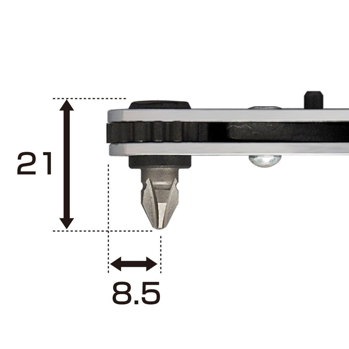 Anex 7-Piece Ratchet Driver & Up-Head Socket Set Offset Type No. 427-S