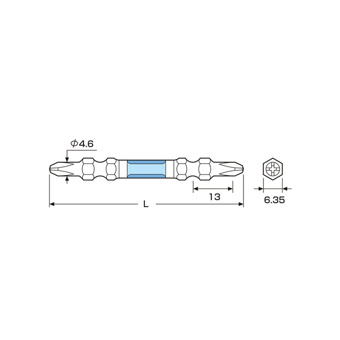 Anex Ryutyo Slim Plated Double-Head Bit Stool 10-Pack +2X110 Anex Arhs-14M Tool