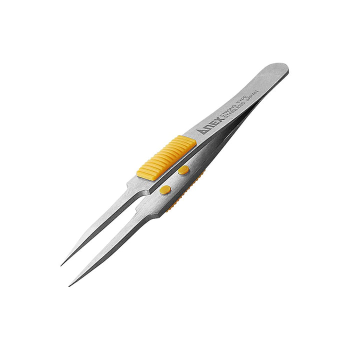 Anex No.214 Extra Fine Sharp Tweezers 115mm SUS410 with Grip