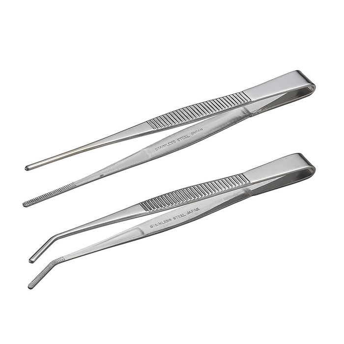 Anex Stool Stainless Steel Serrated Tweezers Set 125mm Straight/Bent Tip Annex ATW-S1 Tool