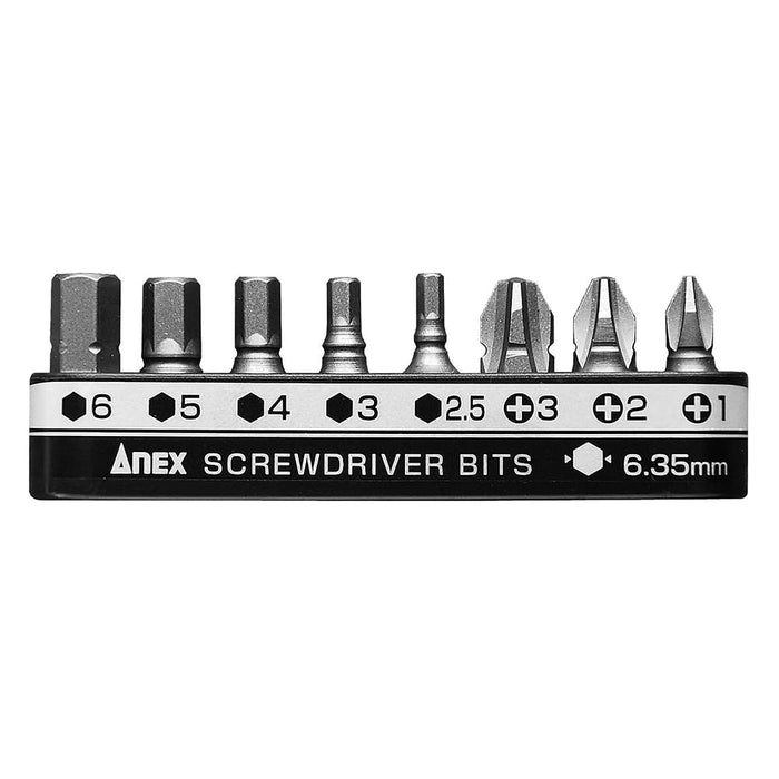 Anex Ultra Short Hex Wrench Set with Phillips Bit and Holder 8-Piece