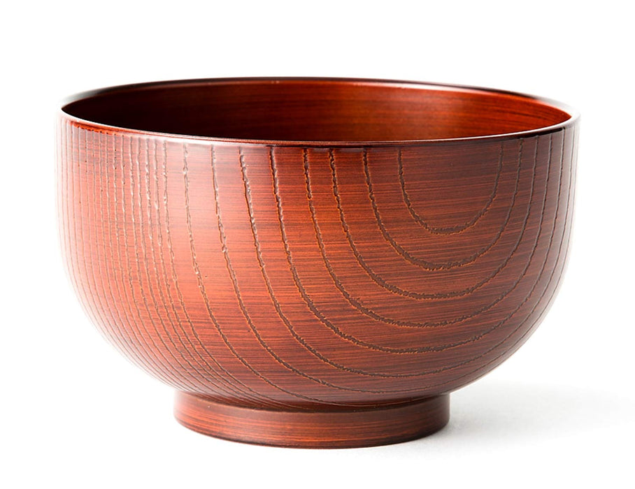 Asahi Koyo Japanese Style Wood Grain Soup Bowl Reddish Brown Dishwasher Safe-Kiichin - The #1 Place for Japanese Goods in Your Hand!