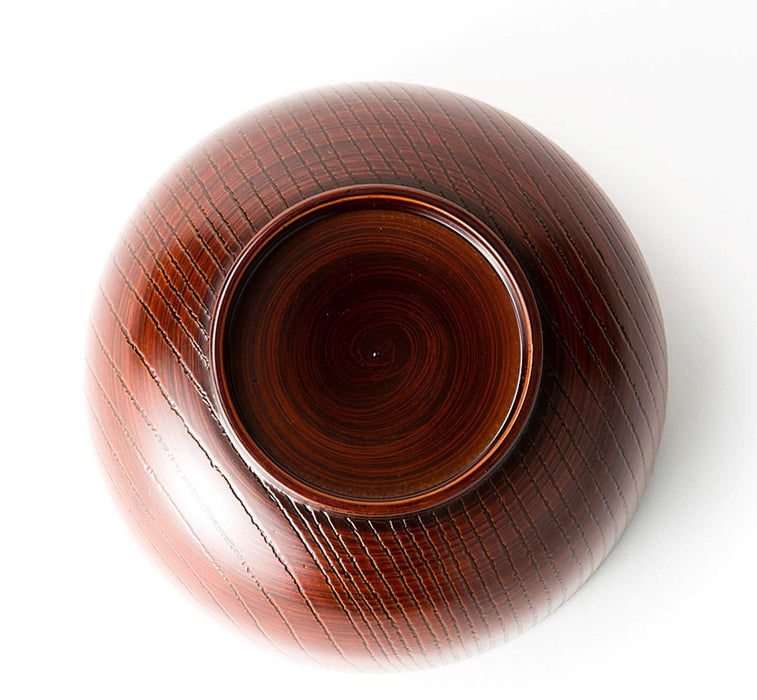 Asahi Koyo Japanese Style Wood Grain Soup Bowl Reddish Brown Dishwasher Safe-Kiichin - The #1 Place for Japanese Goods in Your Hand!
