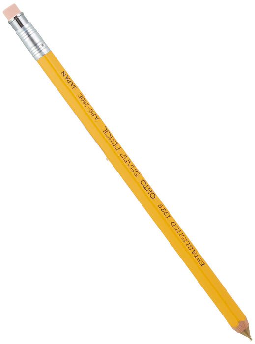 Ohto APS-280 Mechanical Pencil with Wooden Shaft and Eraser Yellow