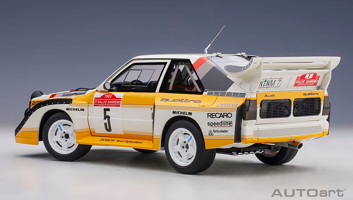 Autoart Audi Sport Quattro S1 WRC 1985 Sanremo Rally Winner 1/18 Scale Model 88503