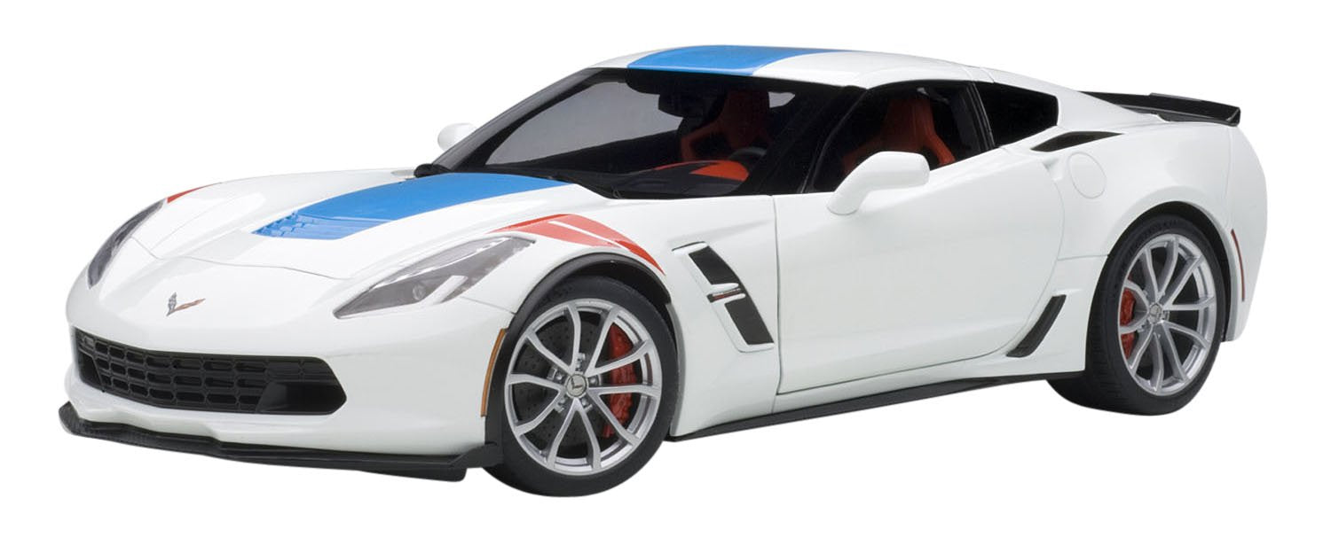 Autoart 1/18 Corvette C7 Gransport 白色/蓝色 红色标线