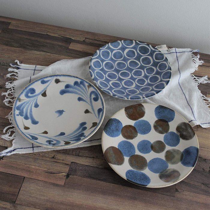 Awasaka Blue Arabesque Dinner Plate - Elegant Fine Ceramic Dish-Kiichin - The #1 Place for Japanese Goods in Your Hand!