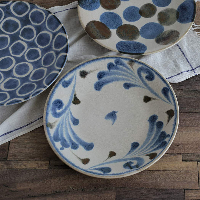Awasaka Blue Arabesque Dinner Plate - Elegant Fine Ceramic Dish-Kiichin - The #1 Place for Japanese Goods in Your Hand!