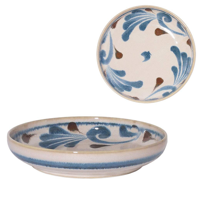 Awasaka Brush Blue Arabesque Pasta Bowl Parallel Import Durable Design-Kiichin - The #1 Place for Japanese Goods in Your Hand!