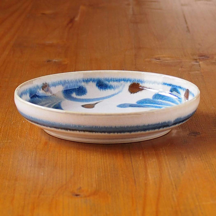 Awasaka Brush Blue Arabesque Pasta Bowl Parallel Import Durable Design-Kiichin - The #1 Place for Japanese Goods in Your Hand!