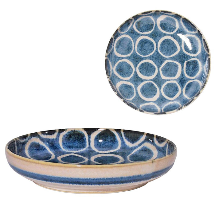 Awasaka Brush Blue 100 Round Pasta Bowl Parallel Import Durable Design-Kiichin - The #1 Place for Japanese Goods in Your Hand!